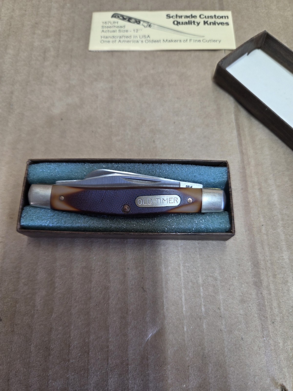 Vintage Schrade Old Timer 340T 3 Blade Folding Pocket Knife USA New in Box