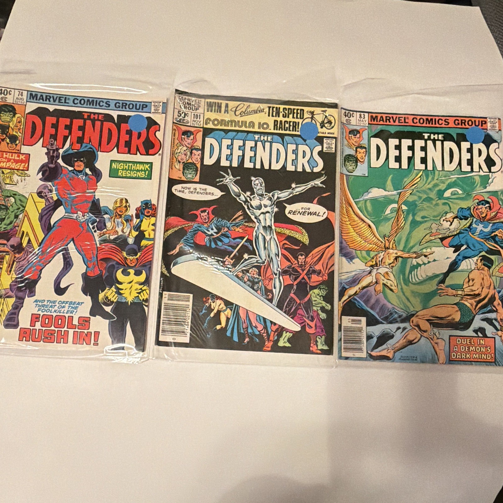Marvel Comics The Defenders Comic Book Lot of 3 Bronze Age Color English Hulk