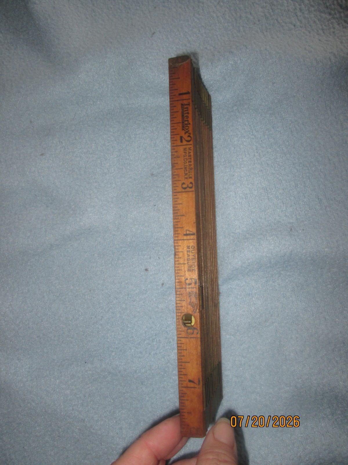 Master Rule Mfg. Co. Inc. Interlox No. 24, 6′ Sliding Carpenters Ruler 72″ USA