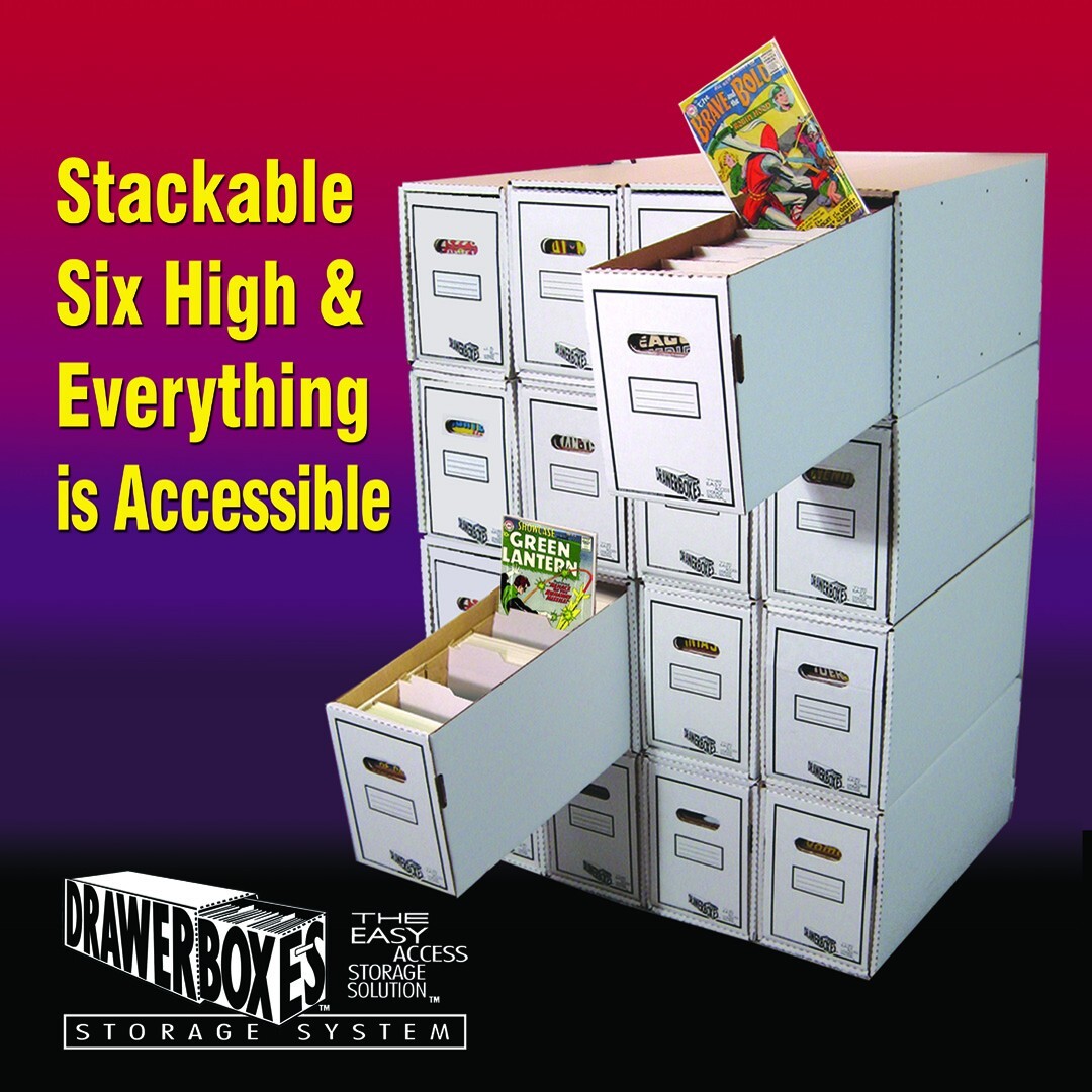 5 Pack SHORT DrawerBoxes w/5 BoxSort Rails Comic Book Storage Boxes Stackable