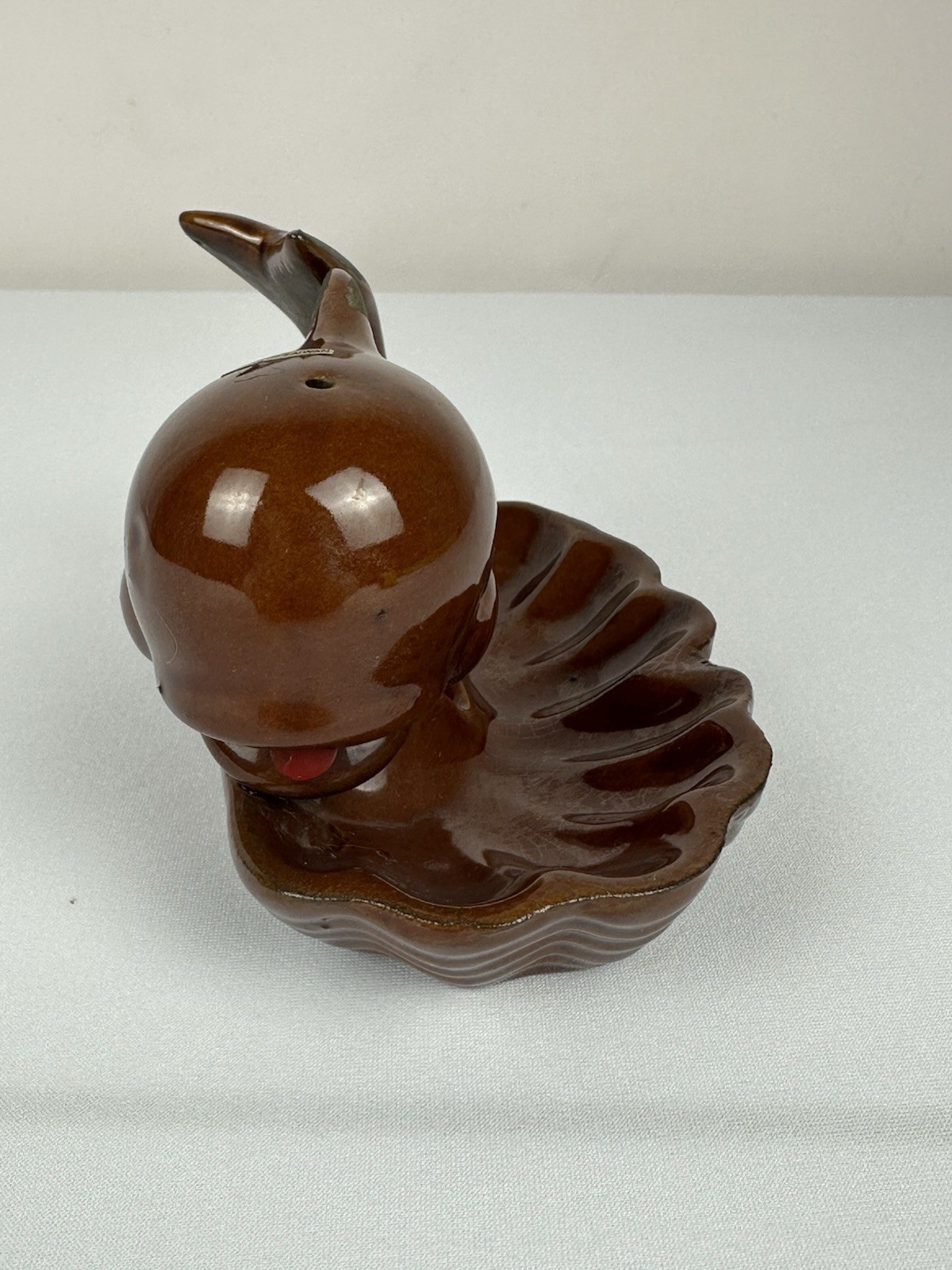 Vintage Ceramic Whale Ash Tray/Trinket Dish/Incense Holder -Blow Hole for Smoke