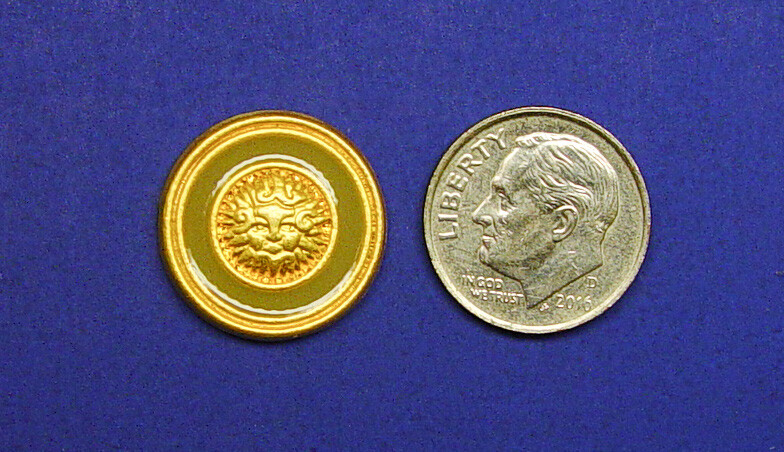KASPER replacement buttons 6 Grayish Beige Enamel Gold Tone Metal Good Used Cond