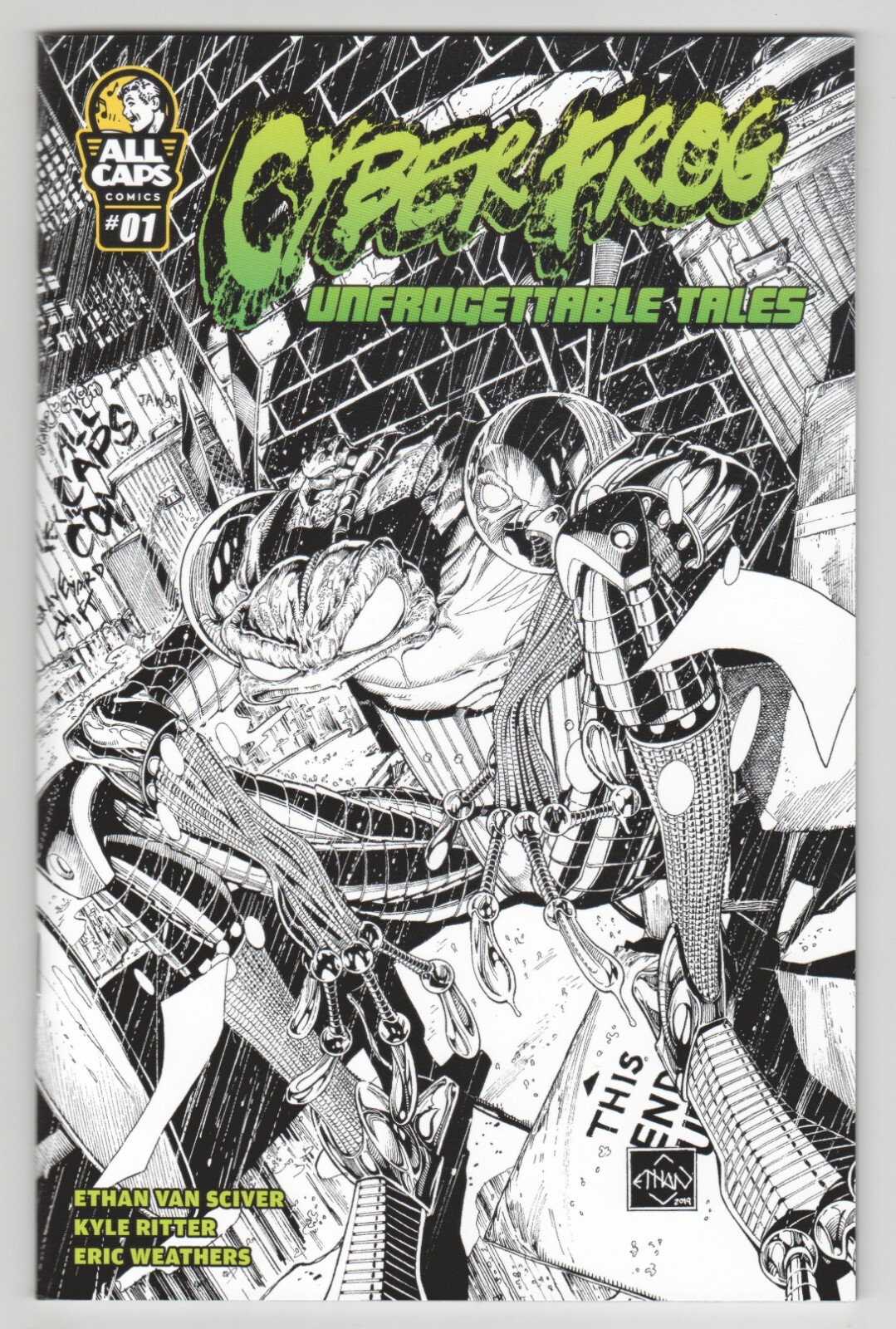 Cyberfrog: Unfrogettable Tales #1 Black & White Line Art Variant – EVS