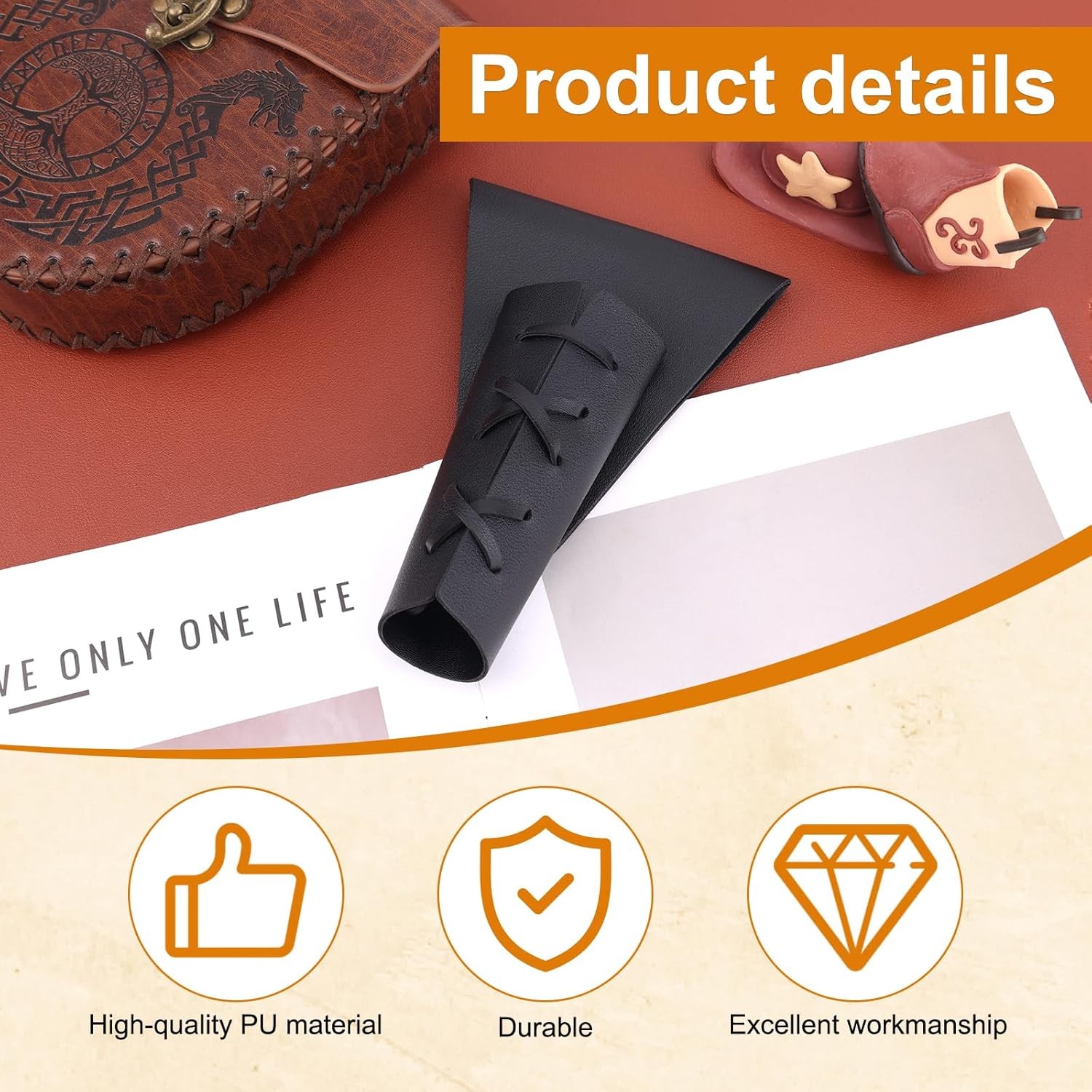 Dagger Holster, Medieval Style Dagger Belt Leather Sheath Adjustable Sword Frog