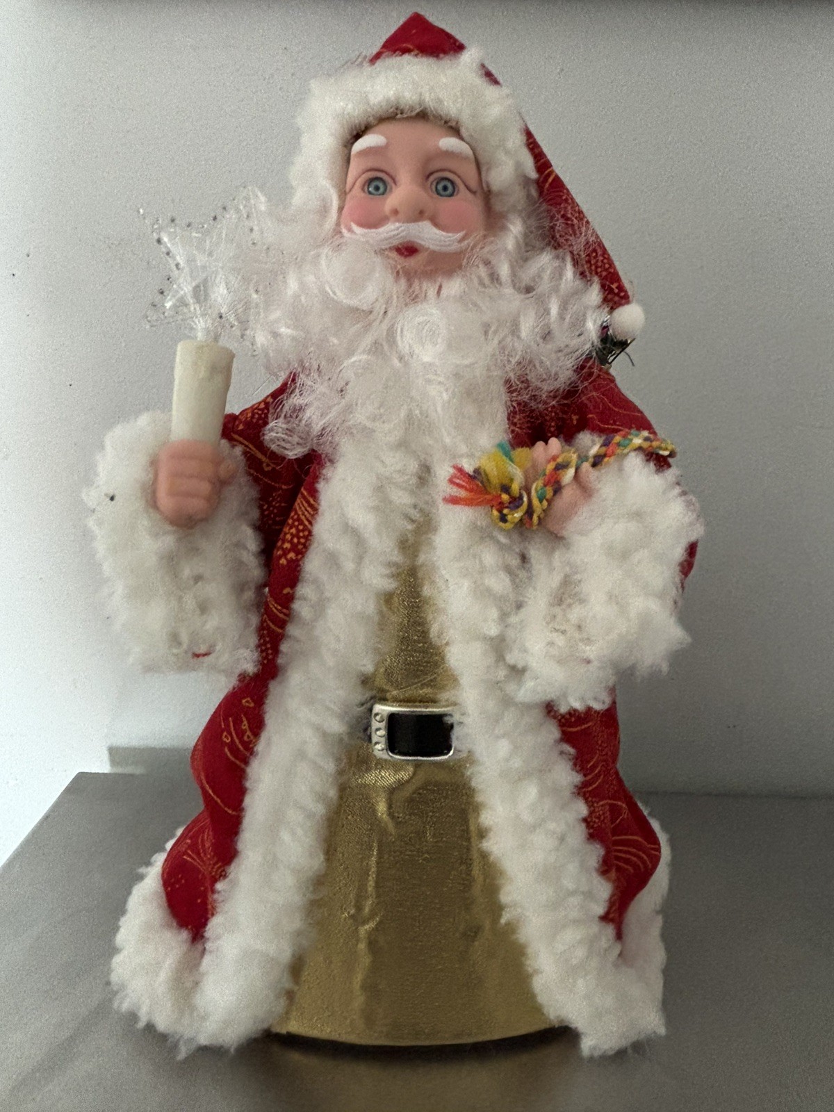 Fiberoptic Color-changing 12″ Santa Table Topper with Star Wand TESTED WORKS