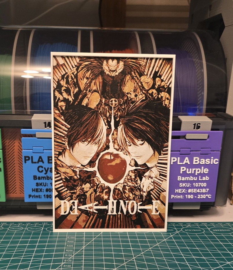 Death Note (2006) 3D Printed Fan Artwork Size: 5.25 x 7.85 inches