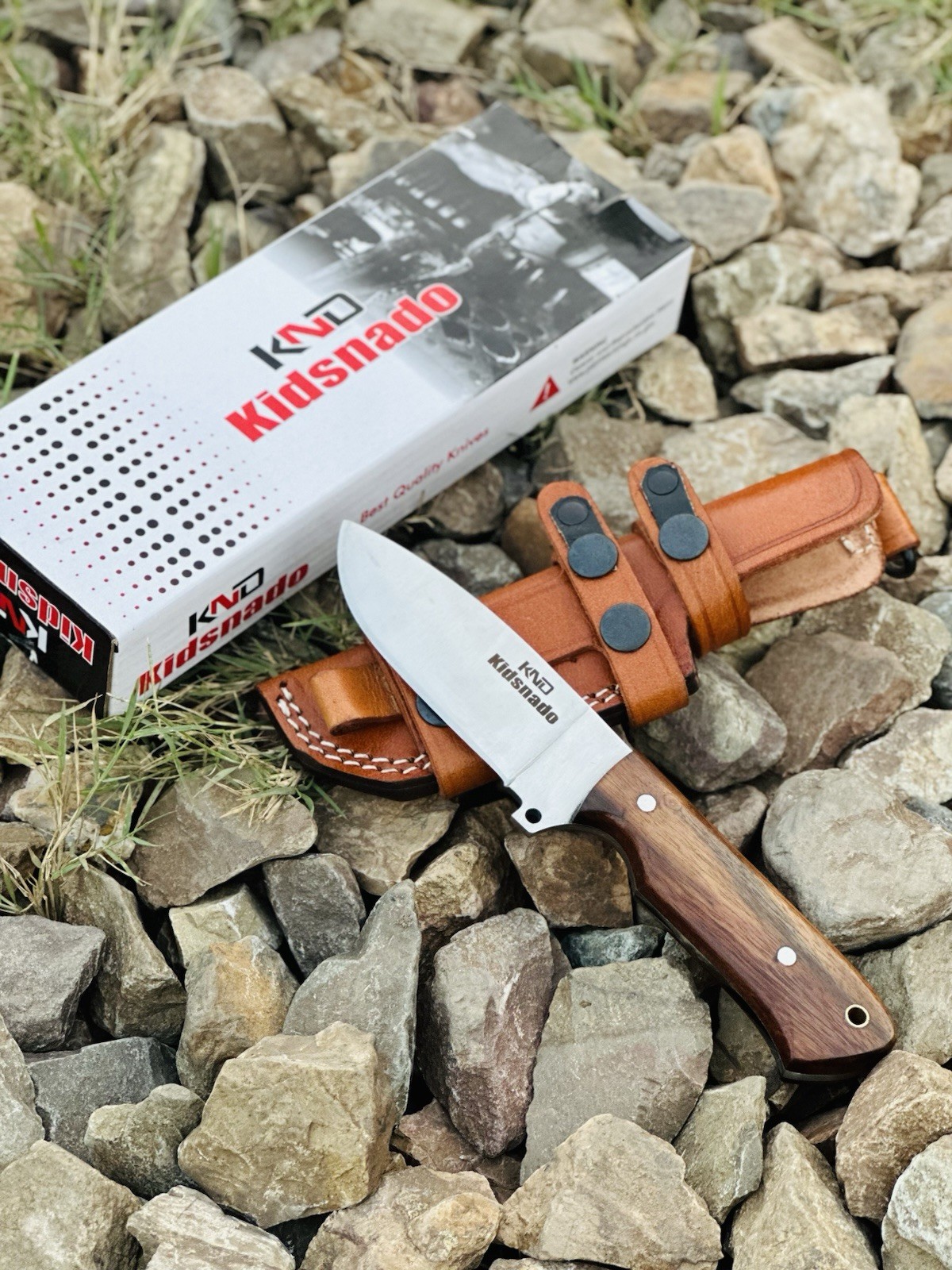 Custom Handmade High Carbon Steel Bowie Hunting Knife Rose Wood Handle W Sheath