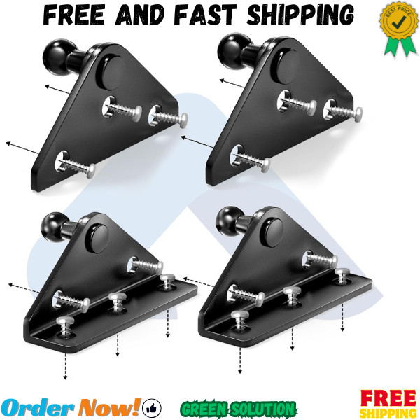 Sturdy 10MM Gas Strut Mounting Brackets Set – 4PCS with Screws for Easy DIY