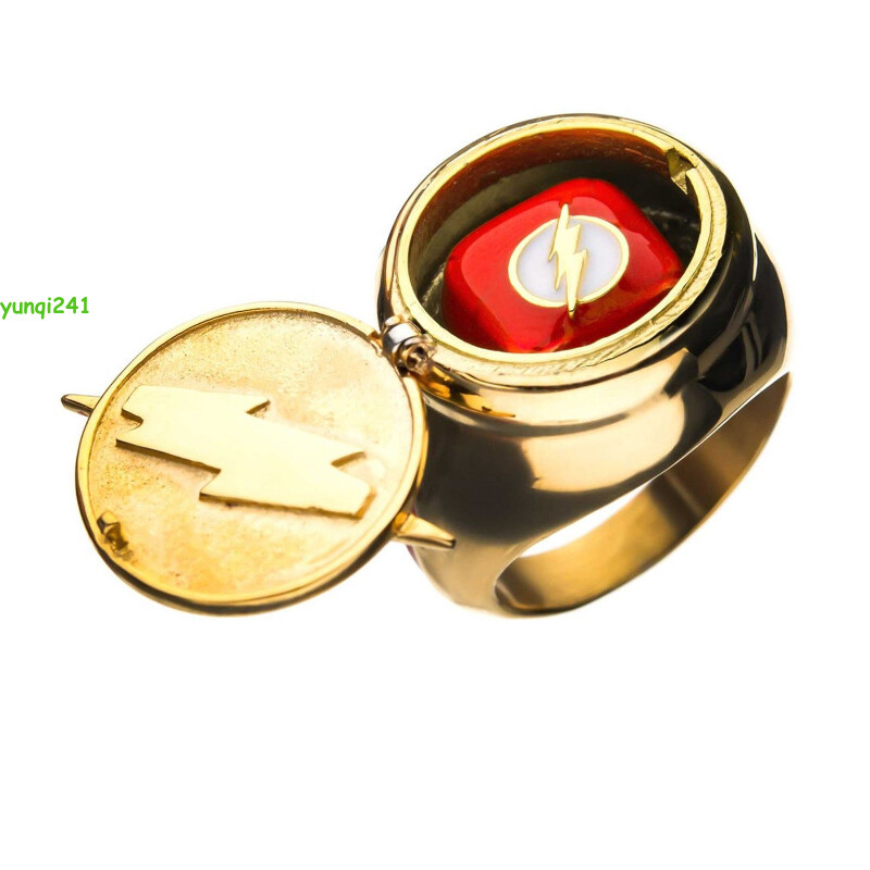 DC The Flash Barry Allen Anime Cosplay Ring Flap Adjustable Jewelry Gift Collect