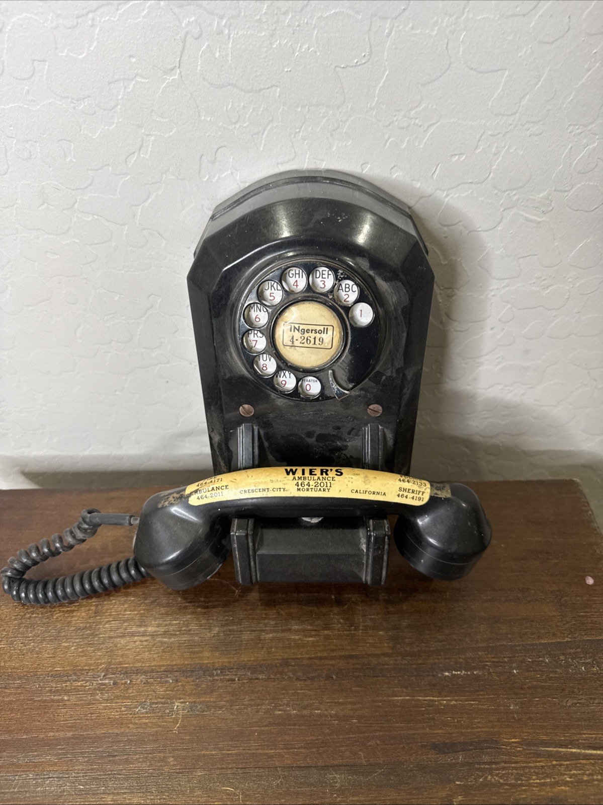 Automatic Electric Monophone Jukebox Rotary Wall Mounted Telephone VTG