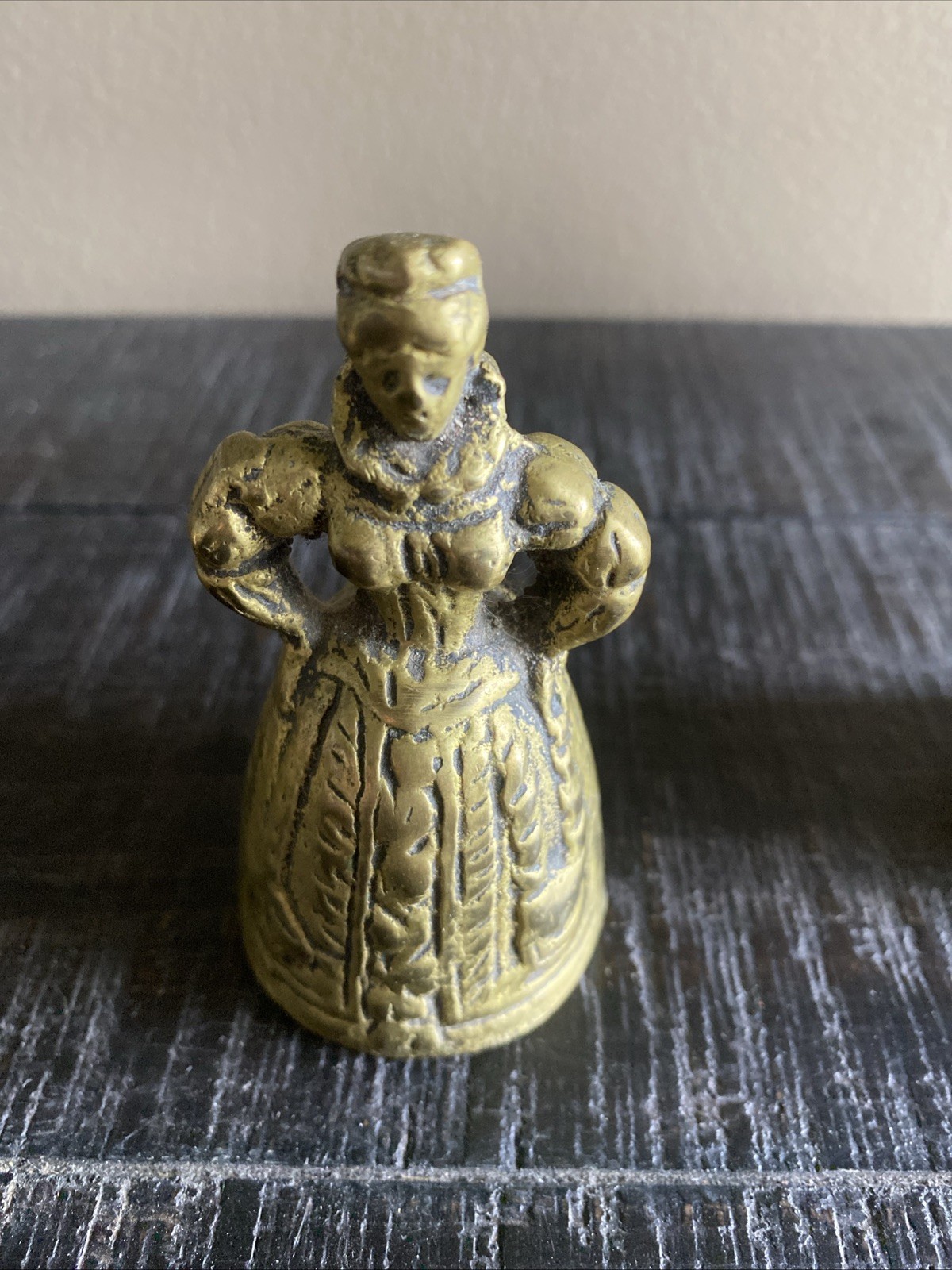 Antique Brass Lady Bell Leg Boot Clappers crafted from bronze and brass.
