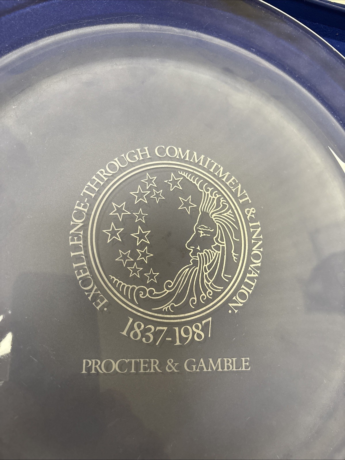 Procter&Gamble 150th Anniversary Sesquicentennial Plate Lead Crystal