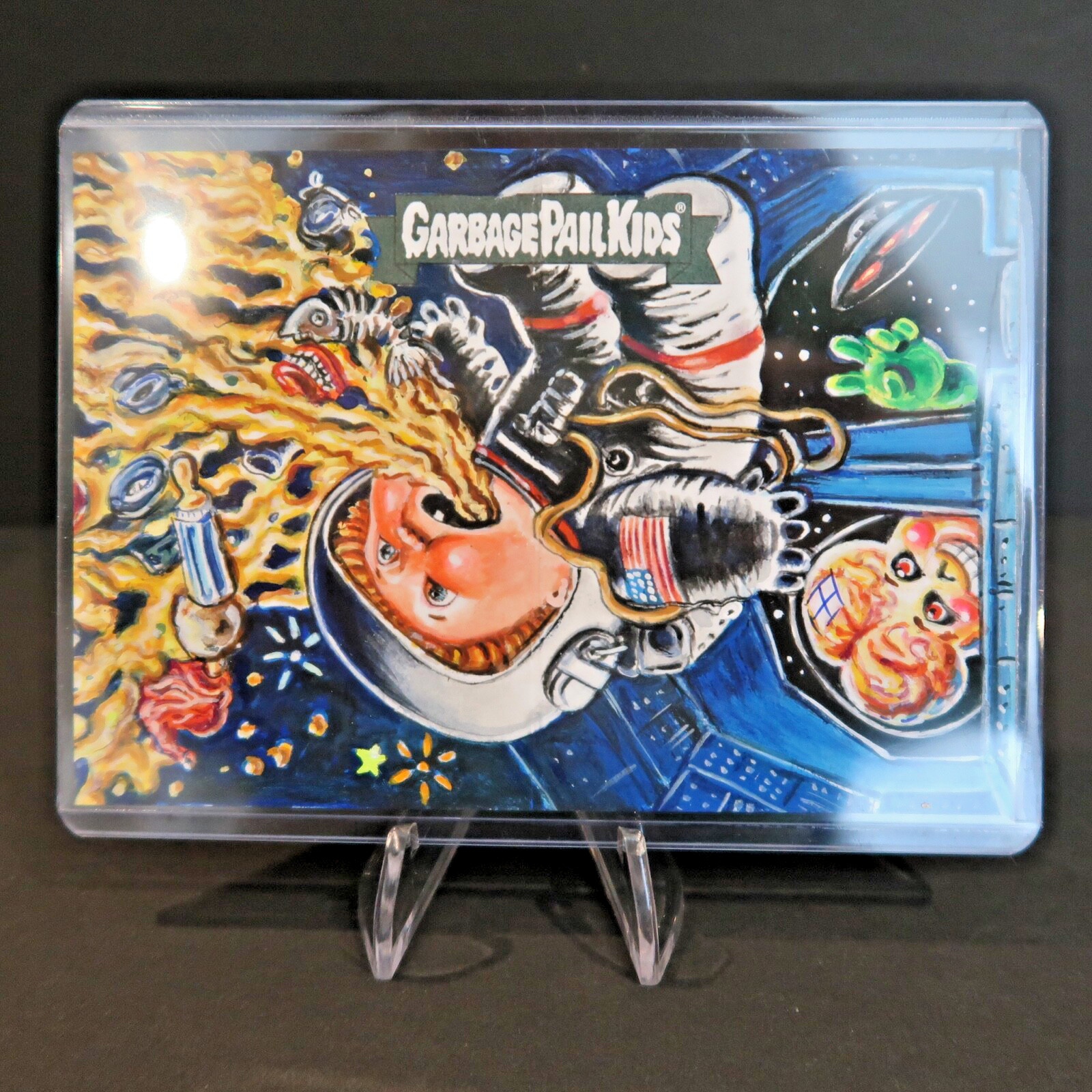 2020 GARBAGE PAIL KIDS ALIEN IAN LATE TO SCHOOL PANO SKETCH CARD BY NEIL CAMERA