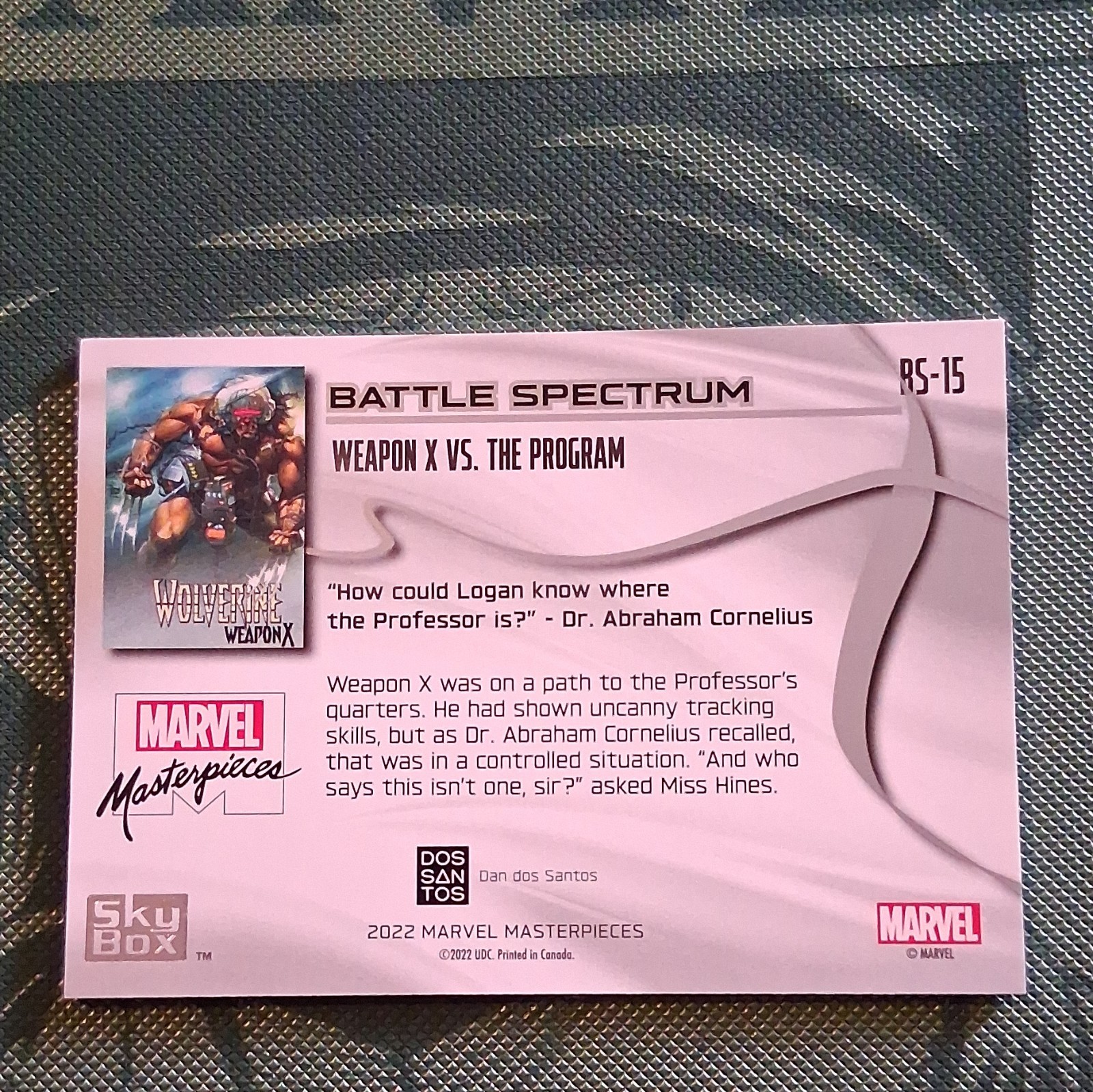 SkyBox 2022 Marvel Masterpieces Battle Spectrum Weapon X vs The Program BS-15