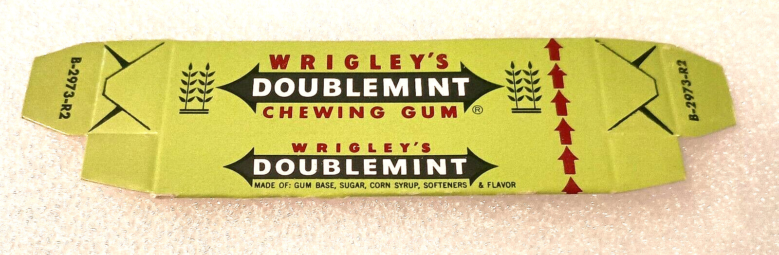 Vtg Wrigleys Doublemint Chewing Gum POS Faux Pack Wrapper Display 1960s Nice NOS