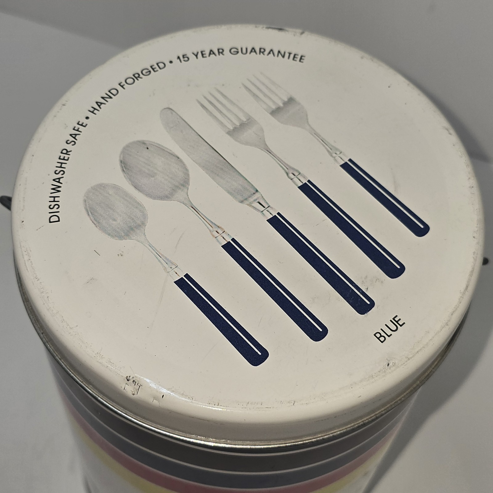 Vintage Stanley Roberts Spectrum Flatware Canister – Mid Century Modern Striped