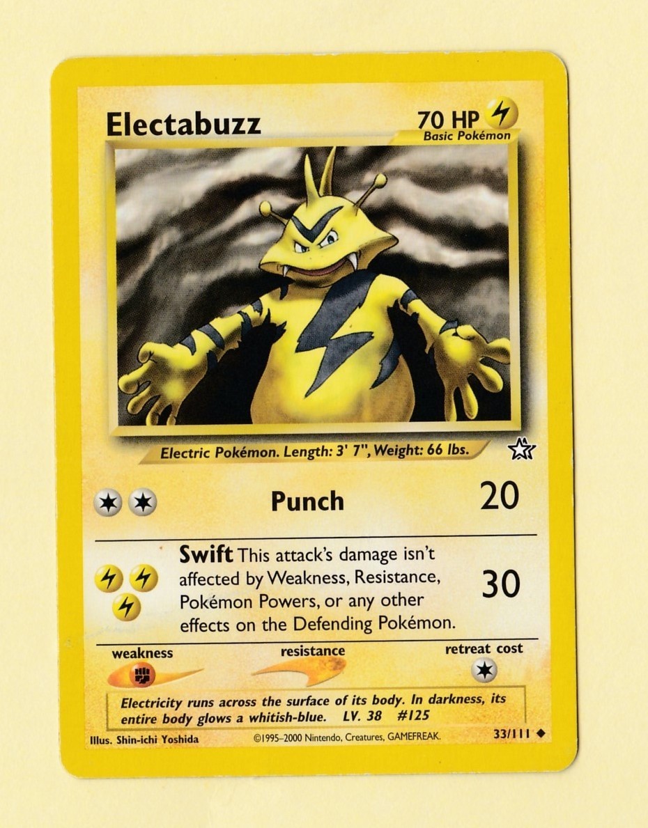 1995 – 2000 Pokemon Electabuzz Basic 70 HP 33/111