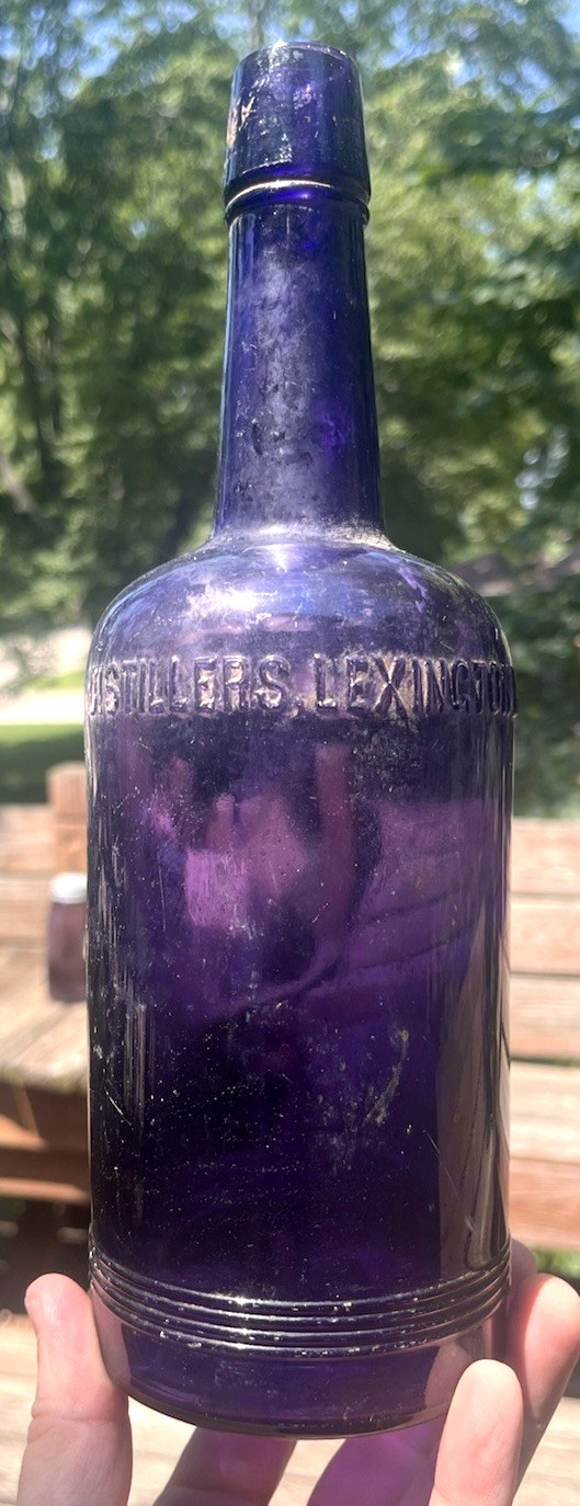 NICE AMETHYST QUART WHISKEY STOLL & CO DISTILLERS LEXINGTON, KY 1890’S ERA L@@K