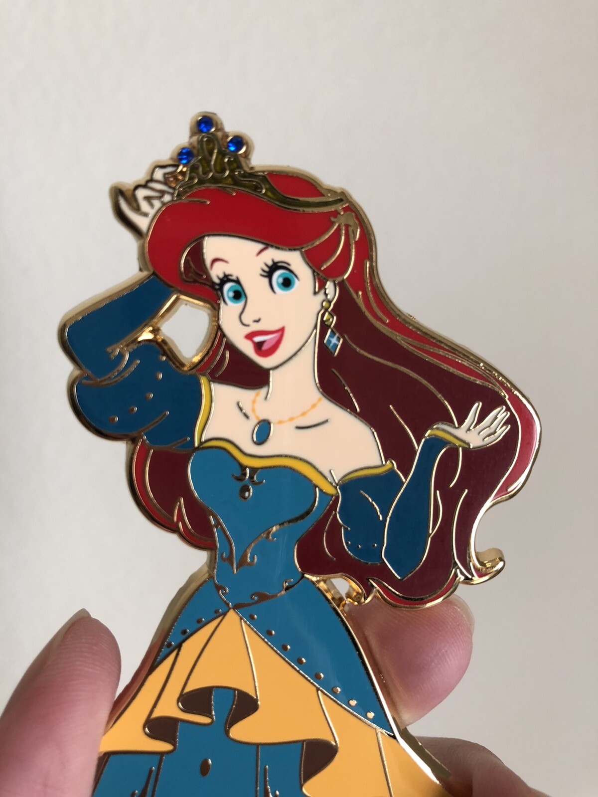 NEW Pinitonmagic Little Mermaid Ariel 5” Hard Enamel Rhinestone Fantasy Pin