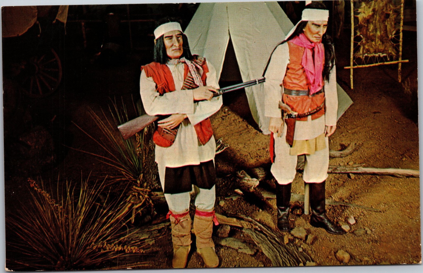 Historical West Wax Museum Colorado Springs Cochise Geronimo Postcard C18