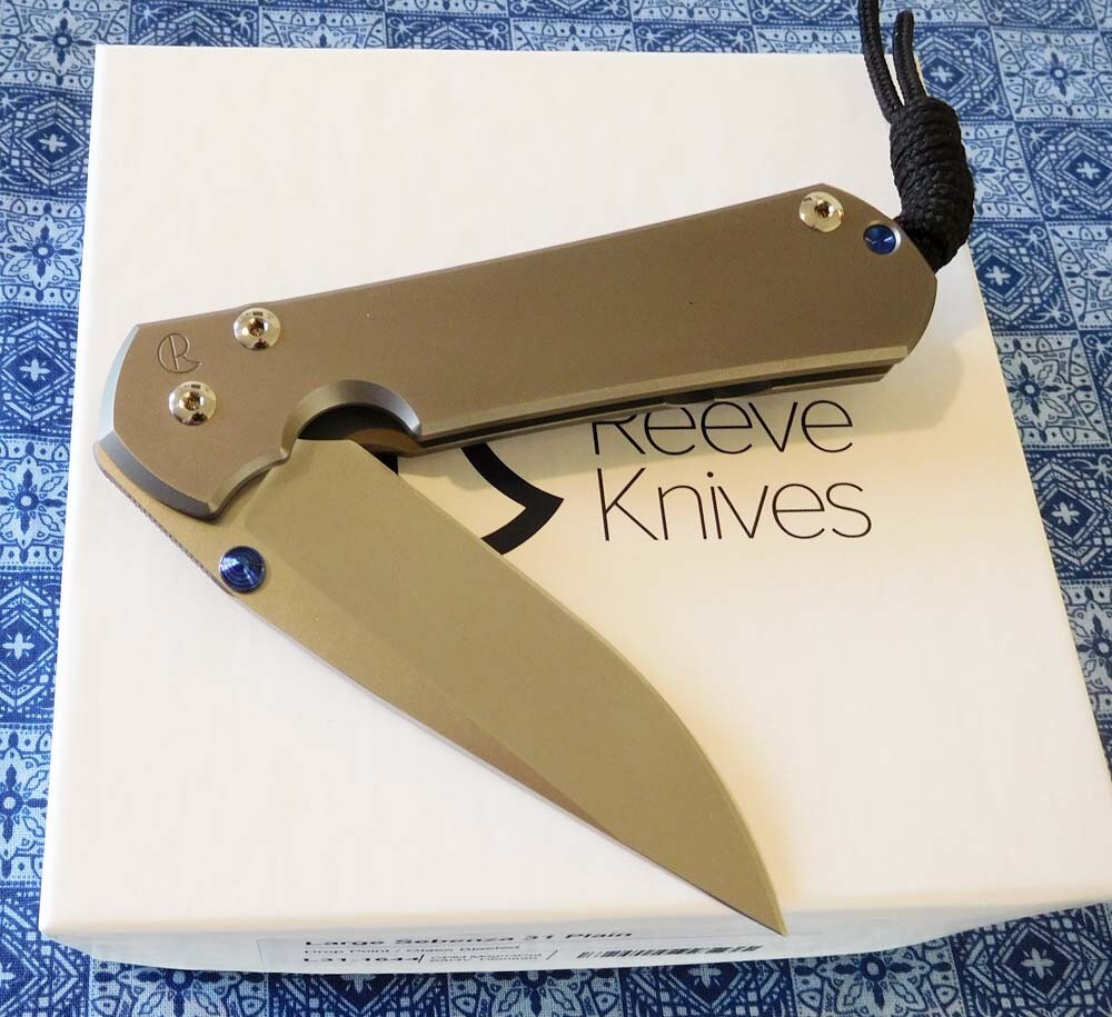 CHRIS REEVE L31-1644 Glass Blasted Titanium Lrg Sebenza 31 Blade Knife/Knives