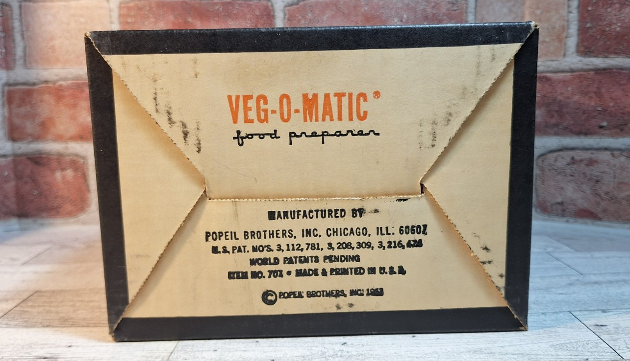 Vtg Veg-O-Matic Cutter 1963 in Original Box w/2 Blades & Instructions MCM USA