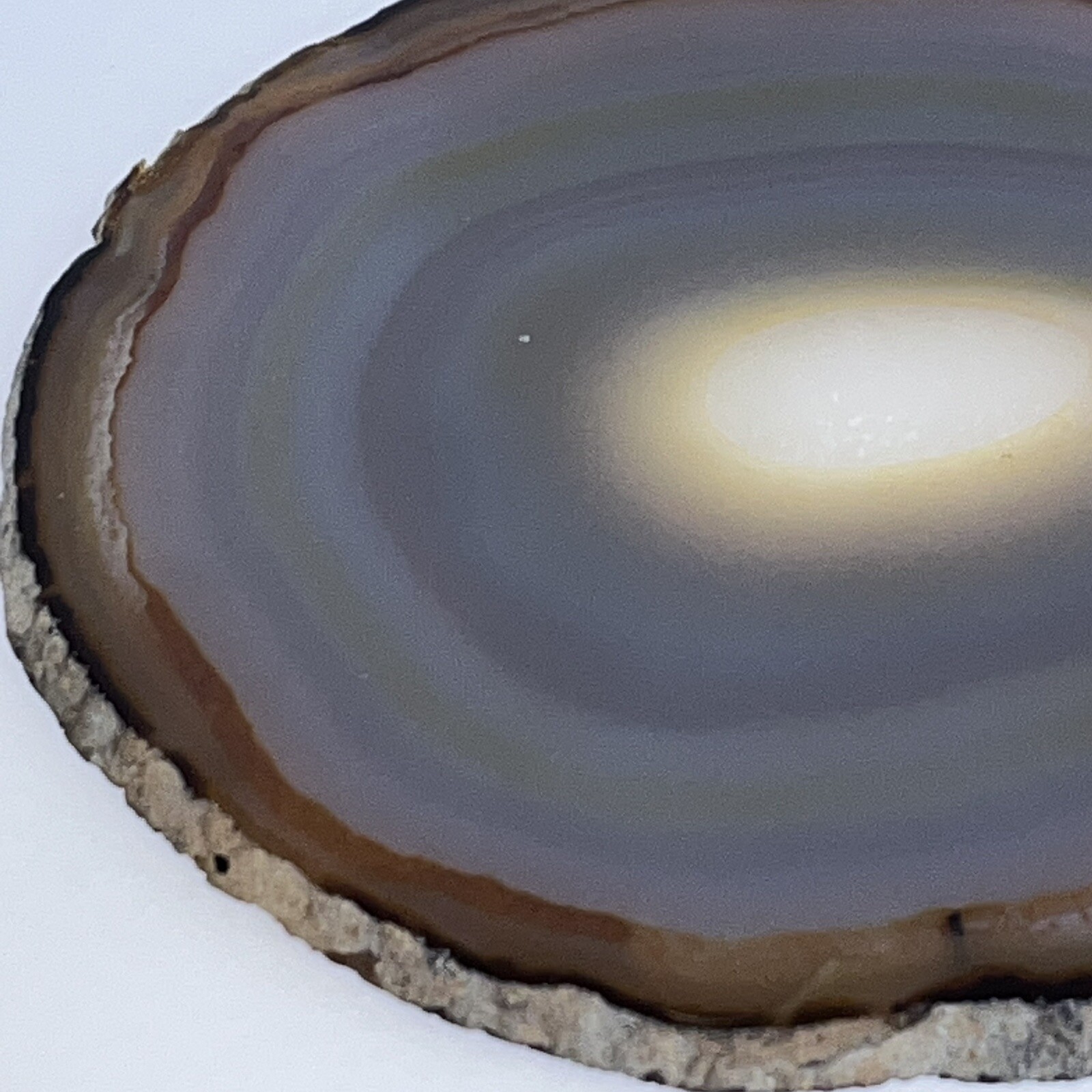 Polished Agate and Quartz Stone Slice Display Art 7.75 Oz 6 1/8”Hx5 3/16”x3/16”