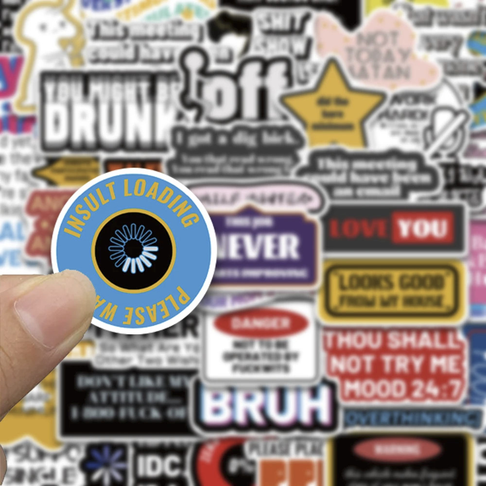 50 Pack Funny Sarcastic Adult Sticker Decal Set 2+ Inch Avg Size Meme Stickers