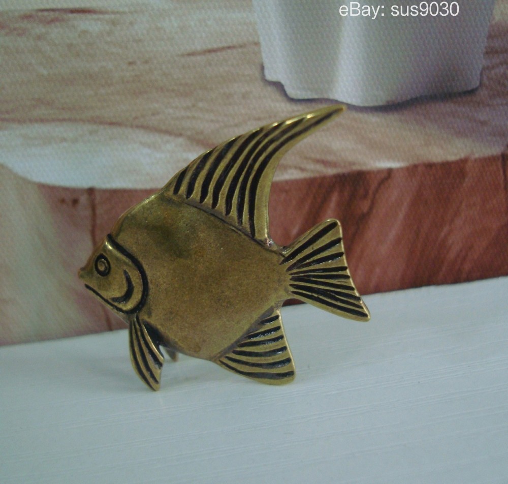 Brass Graceful Angelfish Figurine Ornament Special Gifts for Yourself