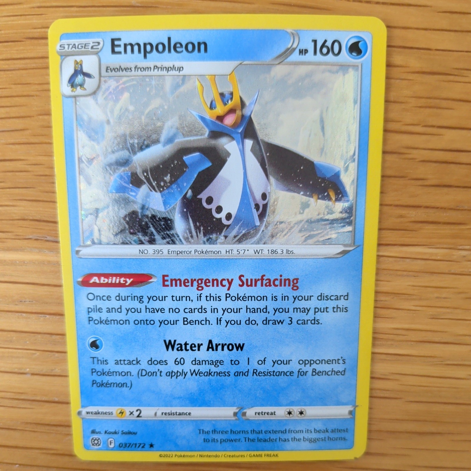 EMPOLEON 037/172 POKEMON CARD (BRILLIANT STARS SET) COSMO HOLO
