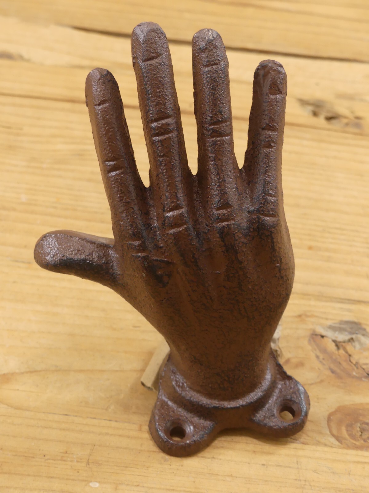 Cast Iron Hand Door Handle Pull Paperweight Rustic Decor Knob Bookend Book End