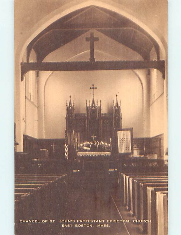Unused Divided-Back CHURCH SCENE Boston Massachusetts MA p5130