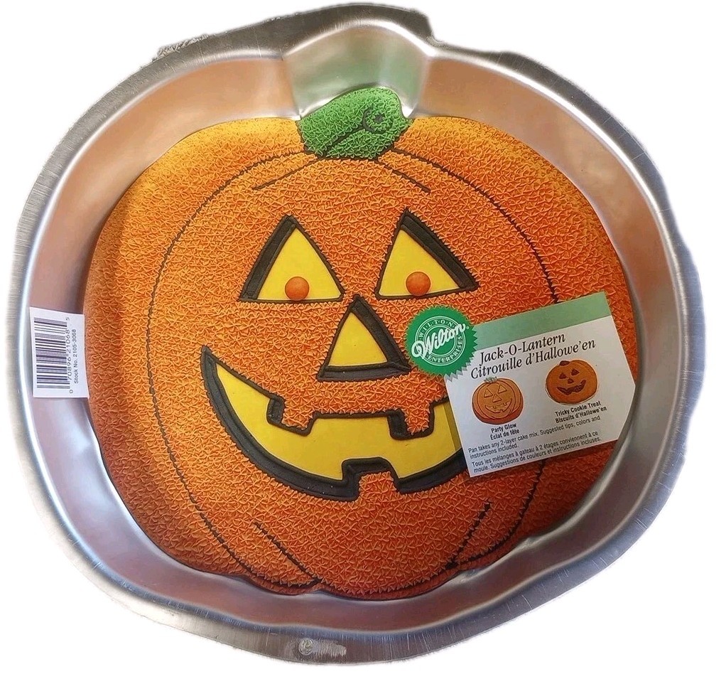 1995 VTG Wilton Jack-O-Lantern Cake Baking Pan With Instructions (2105-3068)