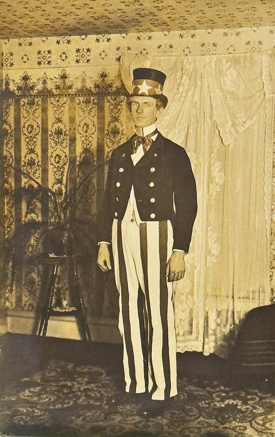Historical Uncle Sam RPPC Patriotic Real Photo Postcard July 4th Circa 1900