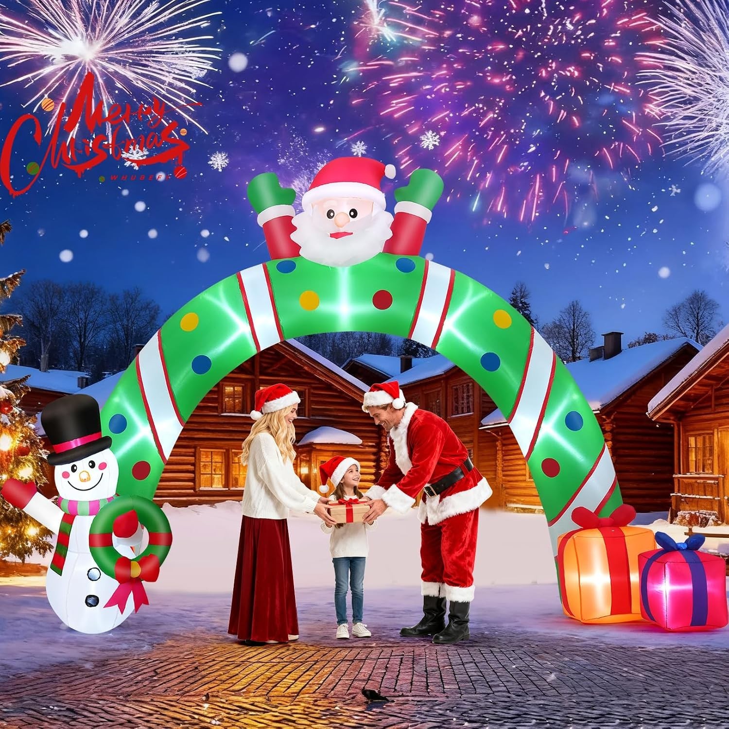 10.3Ft Christmas Inflatable Archway Outdoor Decoration, Blow up Giant Christm…