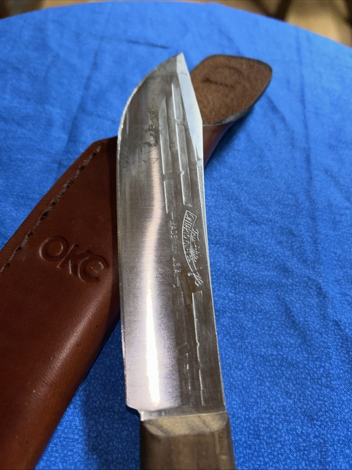 Ontario OKC Old Hickory USA Hardwood Skinning Hunting Knife + Sheat
