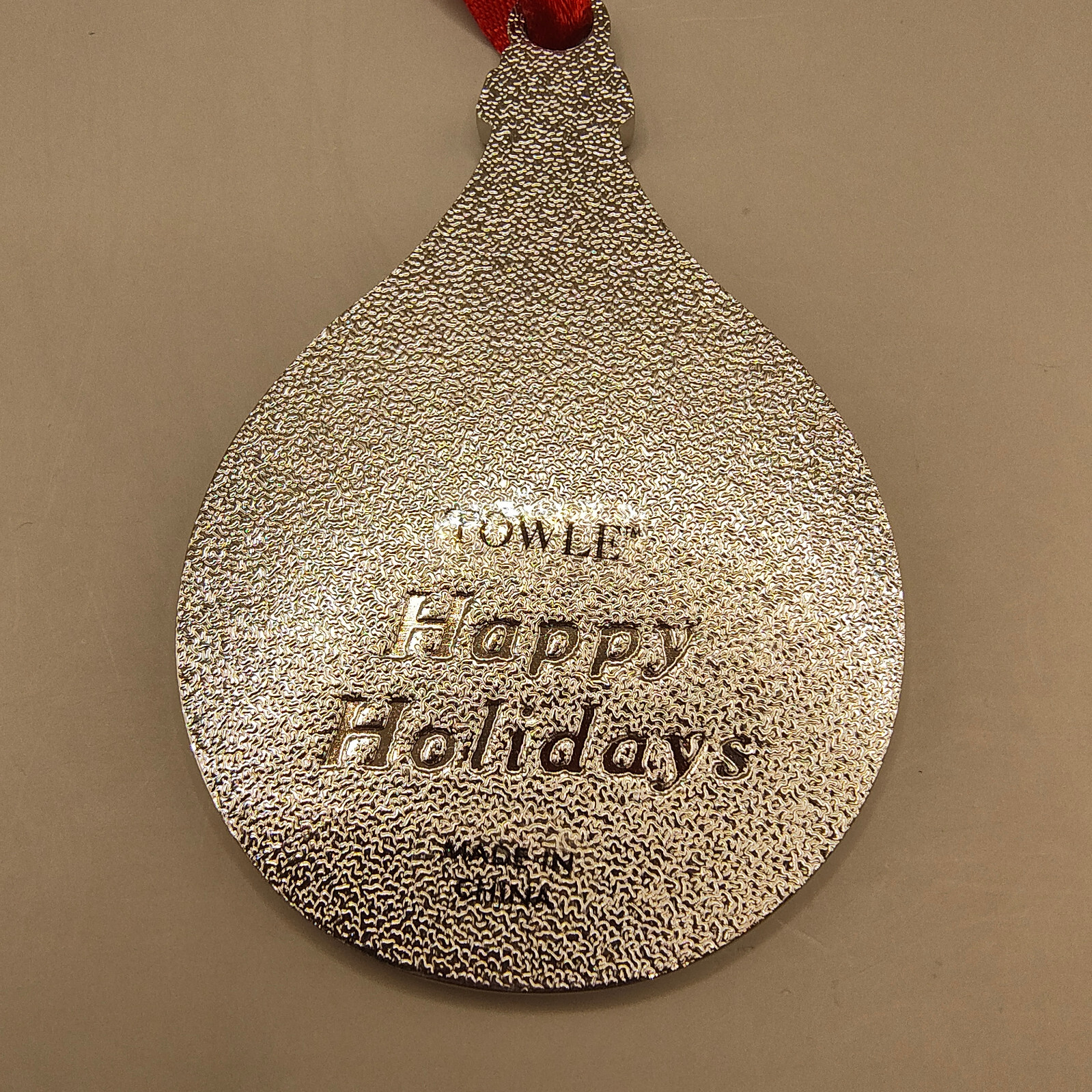 Towle Christmas Ornament Set of 3 Silver Tone Crystal Holiday Wishes Traditional