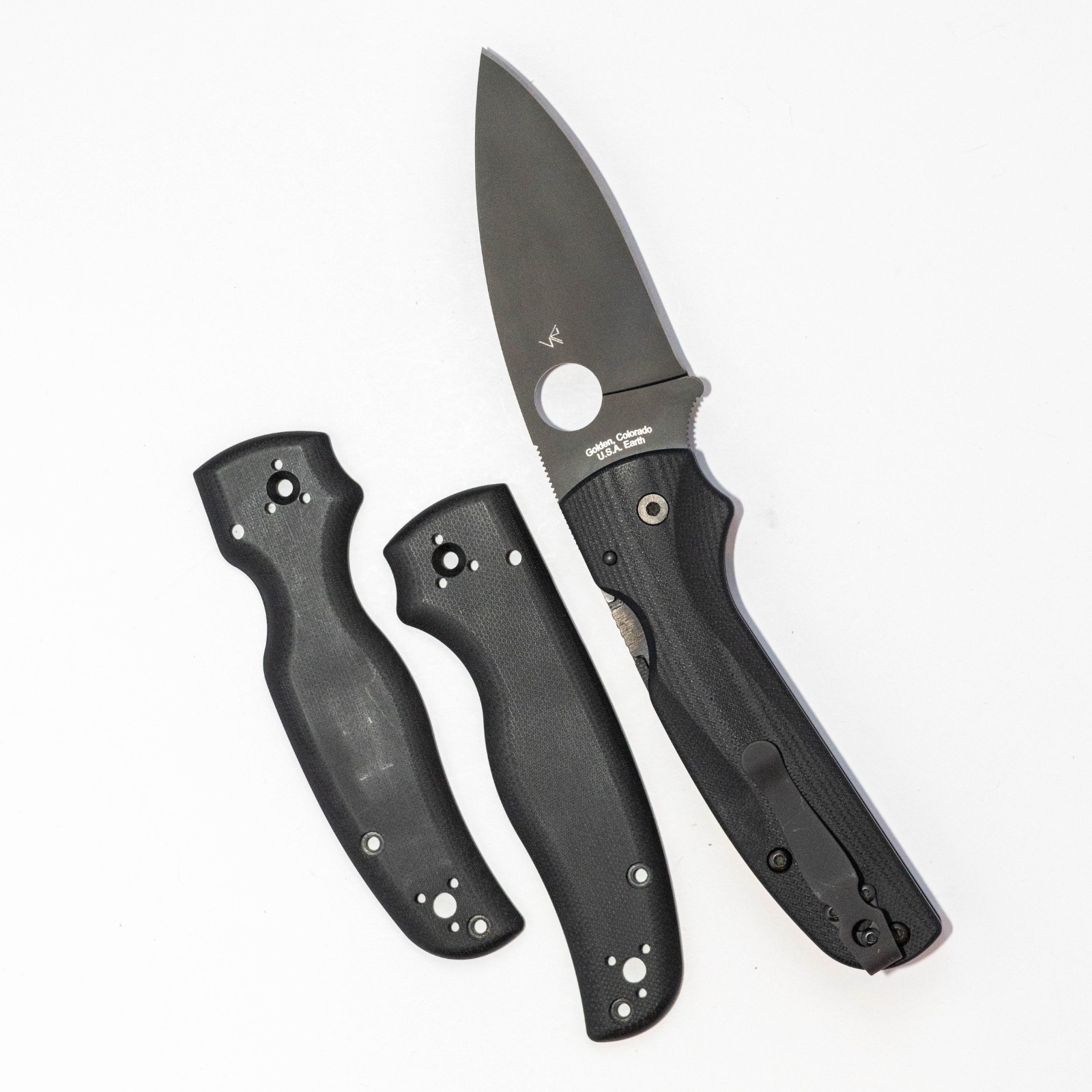 Customized Spyderco Shaman, EDC Folding Knife, Flytanium Scales, LynchNW Clip