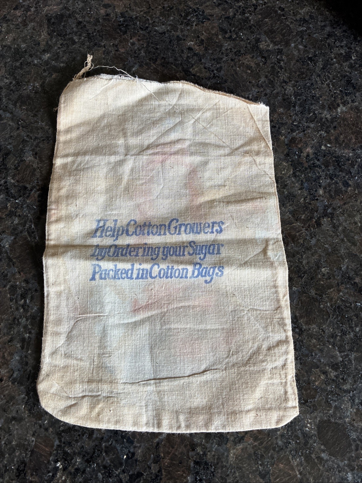 Vintage Colonial 2 Lbs Cloth Cane Sugar Sack New Orleans LA