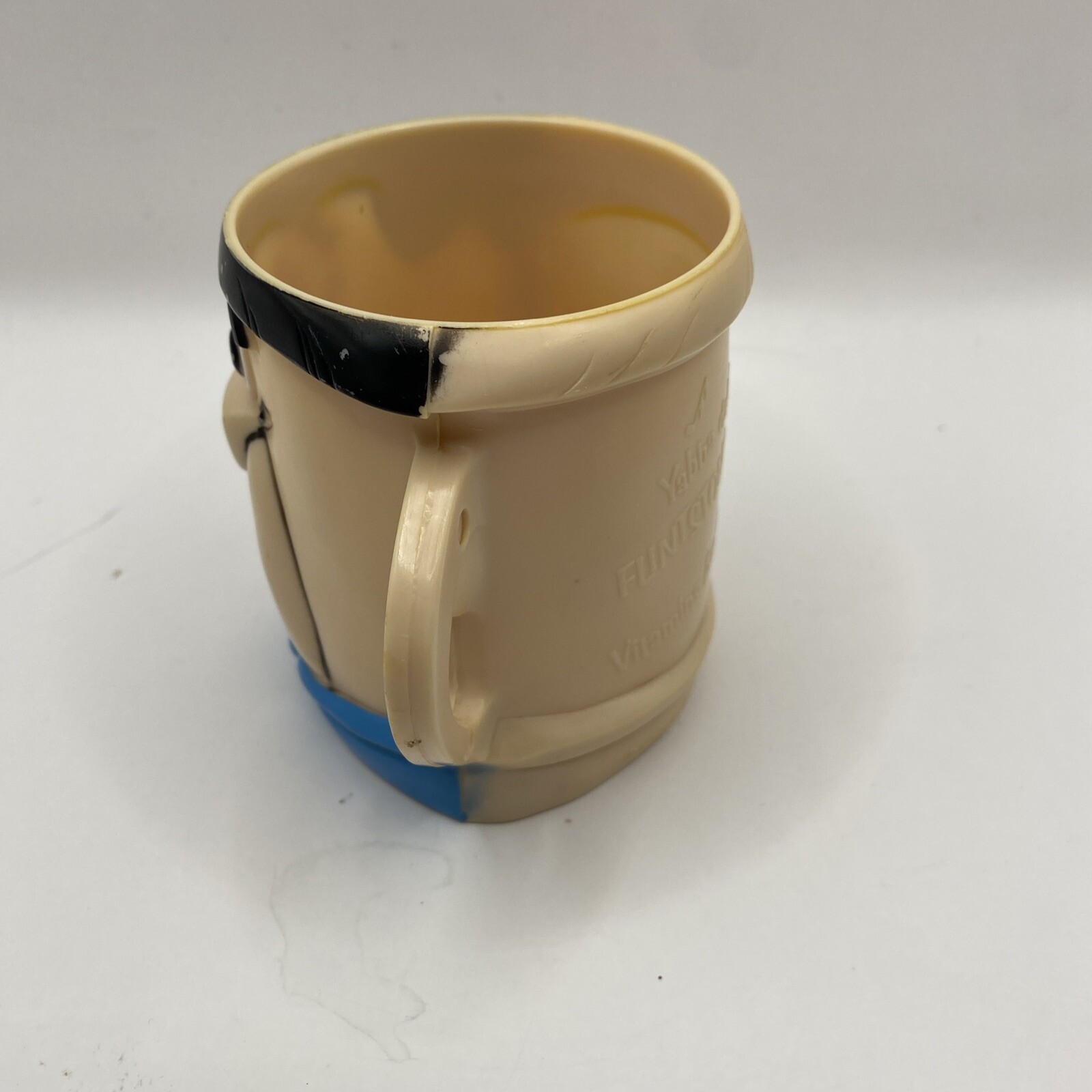 CUP MUG FRED FLINTSTONE 1969 HANNA BARBERA MULTIPLE VITAMIN BRAND COLLECTIBLE!!!