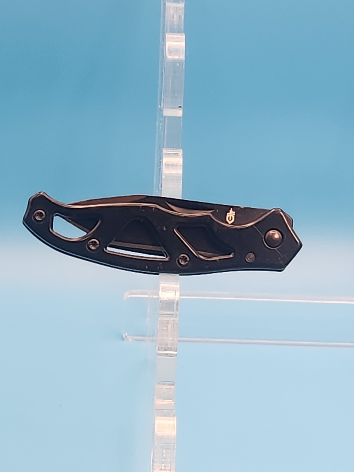 Gerber Paraframe Mini Tanto Pocket Knife Black Stainless Steel Serrated Blade