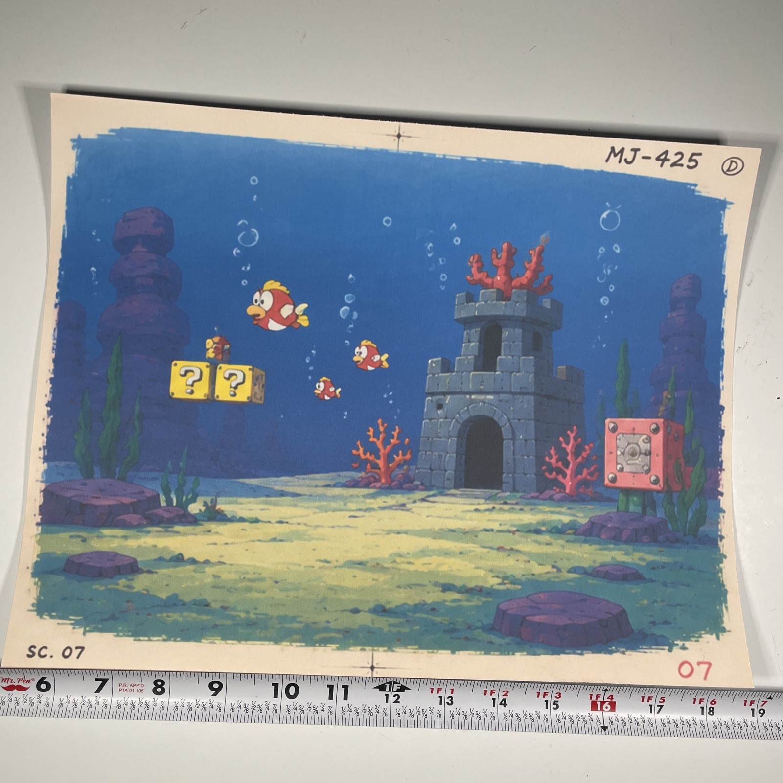 Super Mario Brothers Animation Cel Background Art Nintendo PRINTVideo Game Bros.