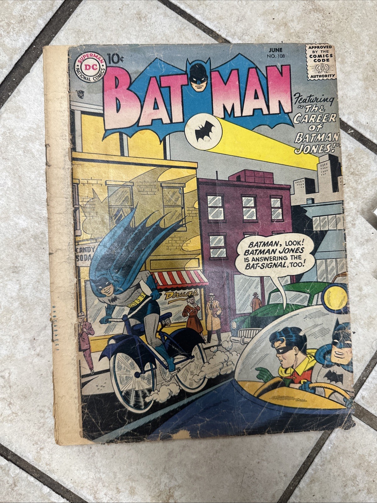 Batman 108 DC Comics 1957 Low Grade Cover Detached