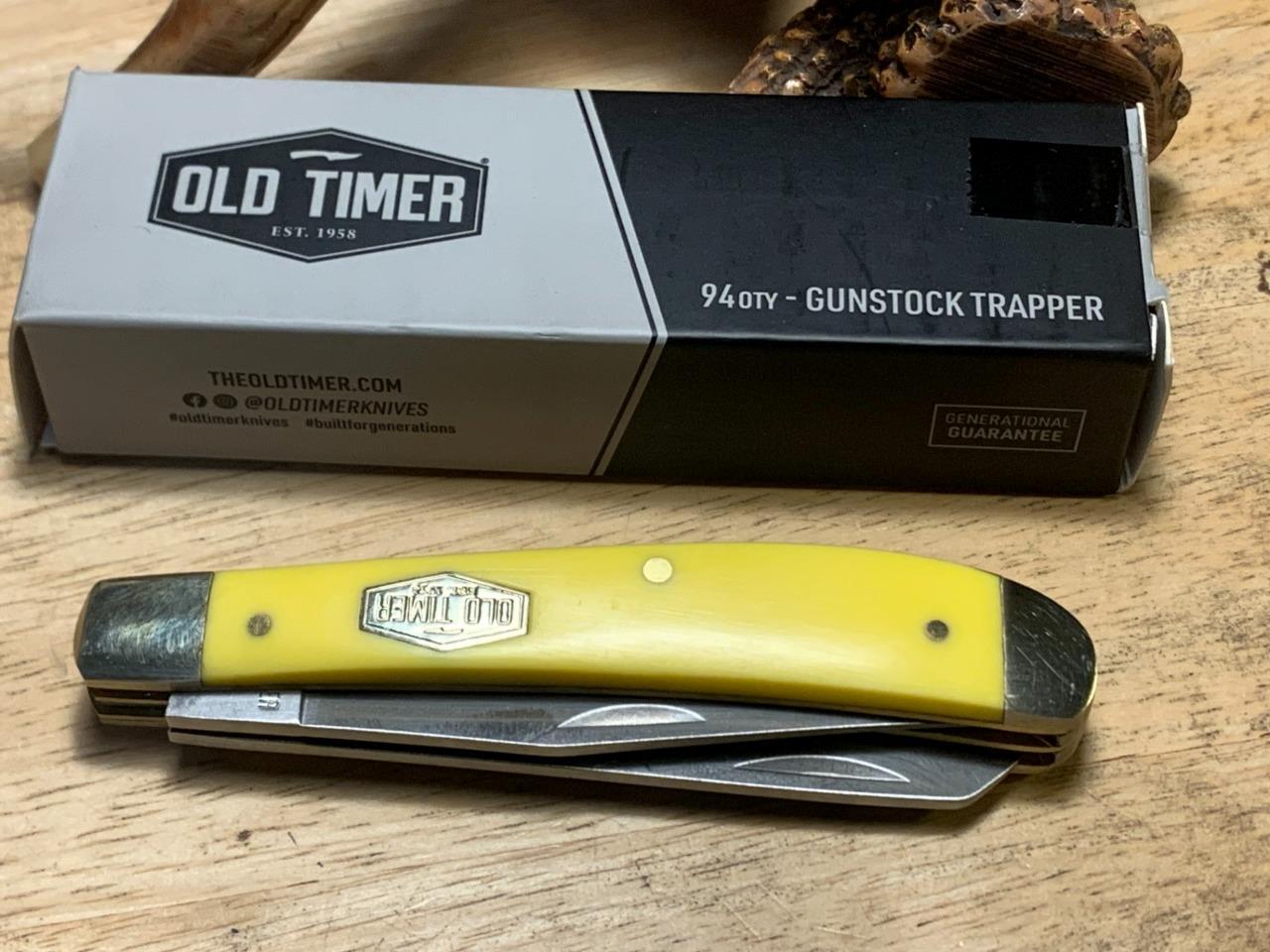 Schrade Old Timer Yellow Delrin Trapper 3 3/4″ Pocket Knife SCH94-0TY