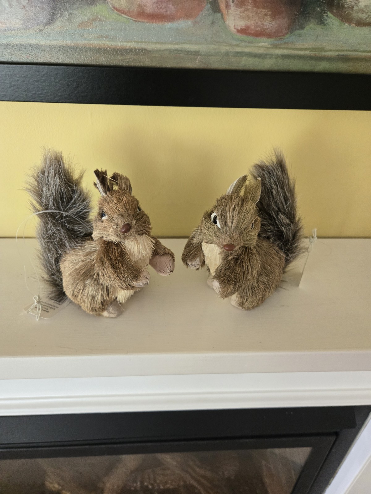 Two Six Inch Raz Squirrel Ornaments Brown Gray Tail Traditional Christmas Decor