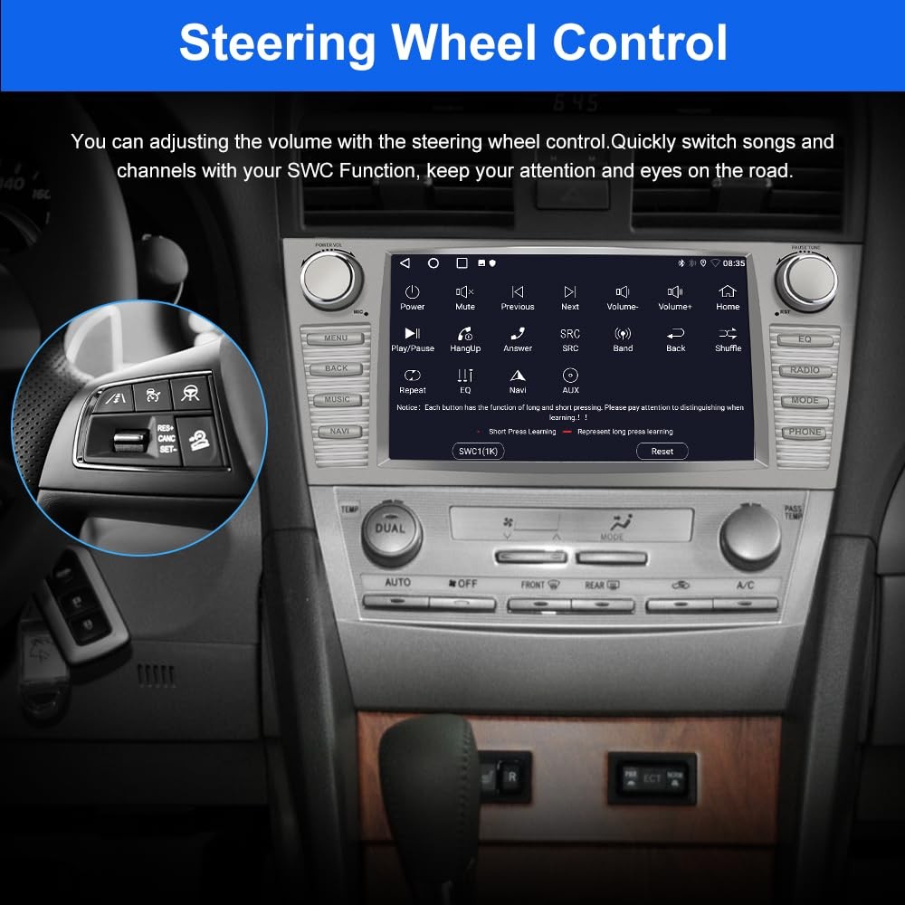 9″ Touchscreen Wireless Carplay & Android Auto Stereo 2007-2011 Toyota Camry