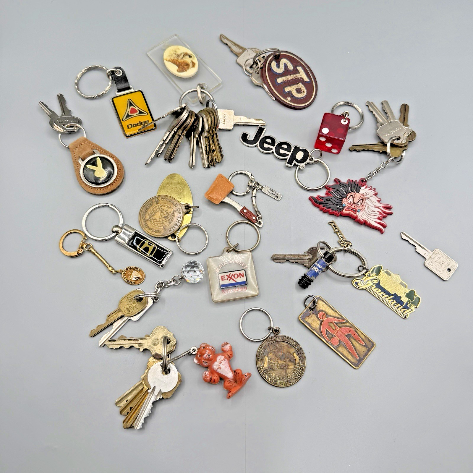 Large Lot VTG Branded Keys House Car Repurposing Metal Crafting Decor