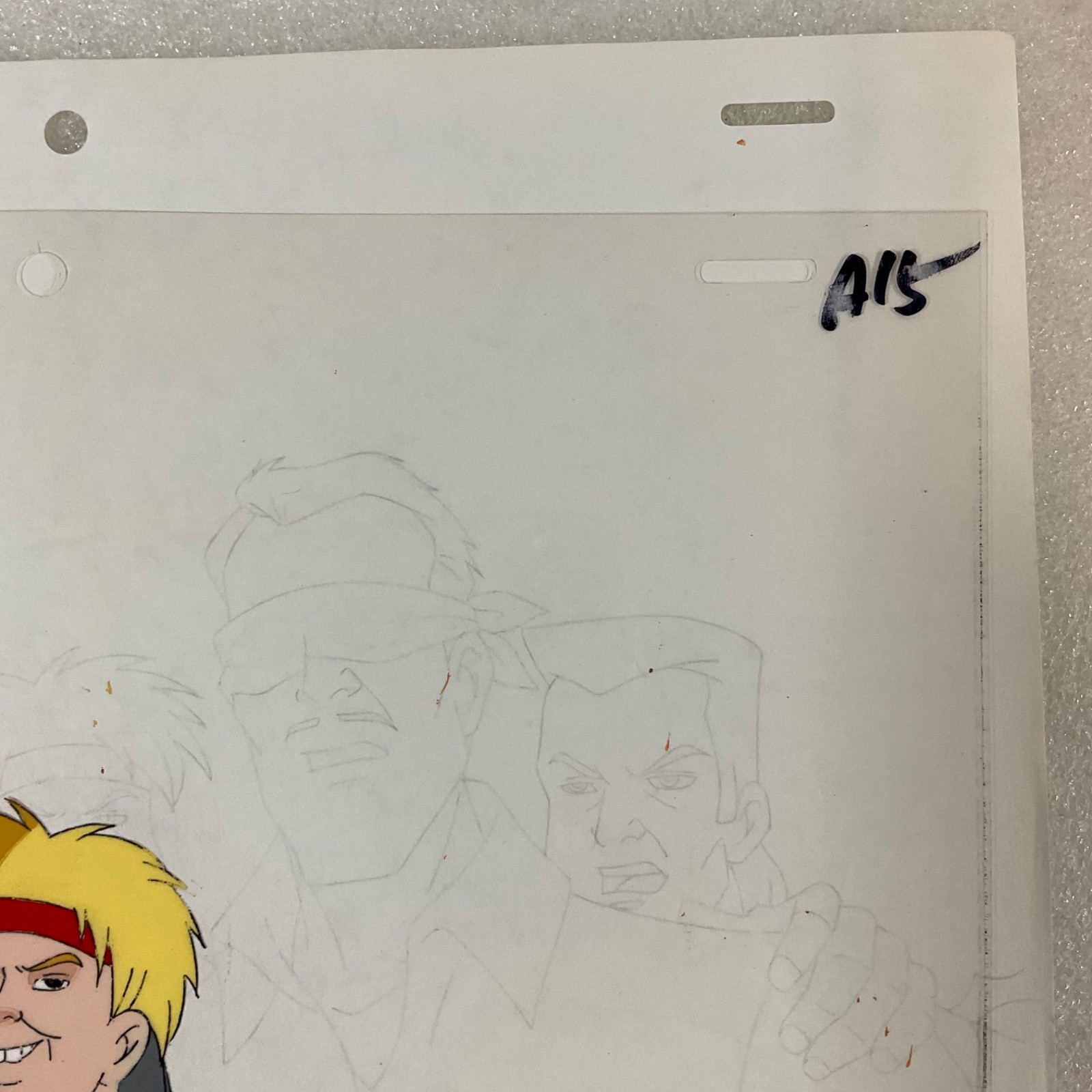 Animated Production Art Cel with Original Pencil Drawing 12 in x 10 in