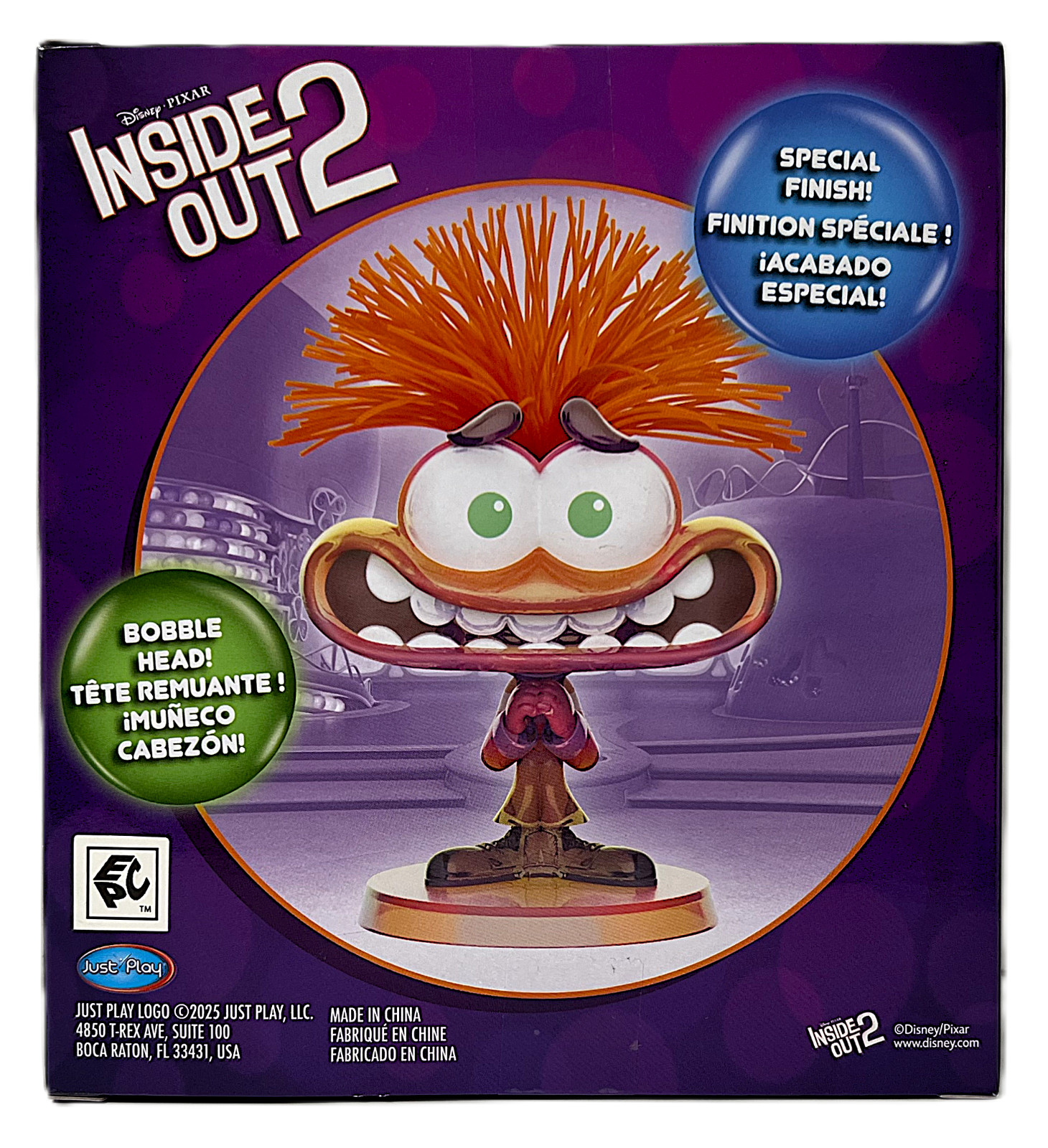 Disney Pixar ANXIETY Inside Out 2 Collectible Bobble Head Figure 4.5″ Brand New
