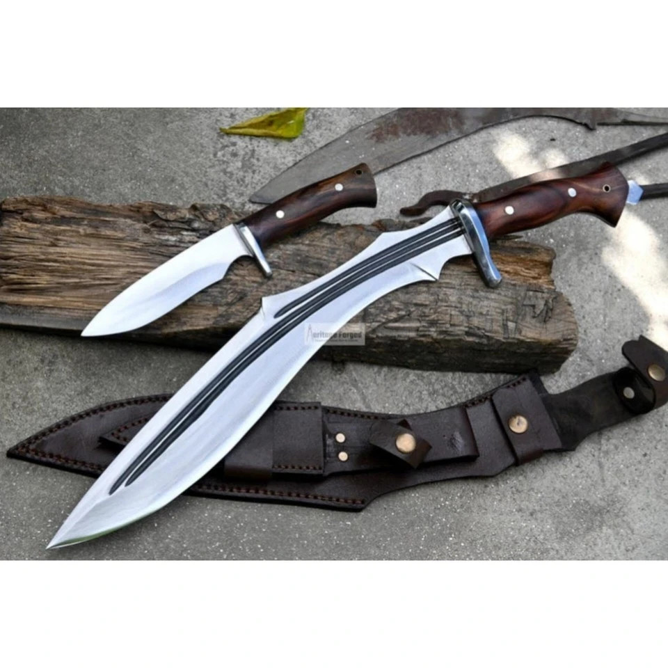 Custom Handmade 21” Kukri Machete Knife | Carbon Steel Blade | Hunting Knife